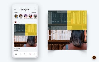National Librarian Day Social Media Instagram Post Design Template-12