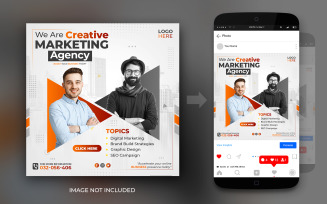 Social Media Creative Marketing Agency And Webinar Instagram And Facebook Post Design Template