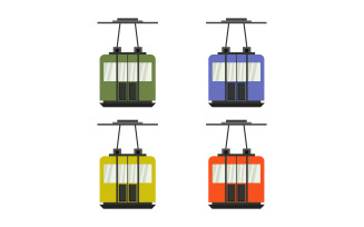 Cable car illustrated in vector on background