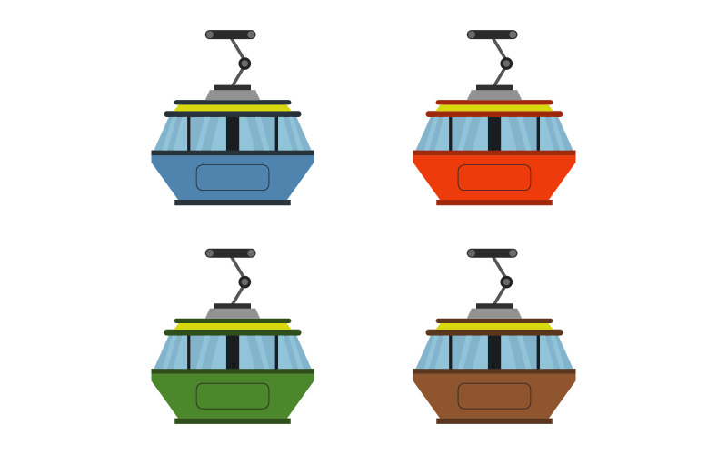 Cable car illustrated in vector Vector Graphic