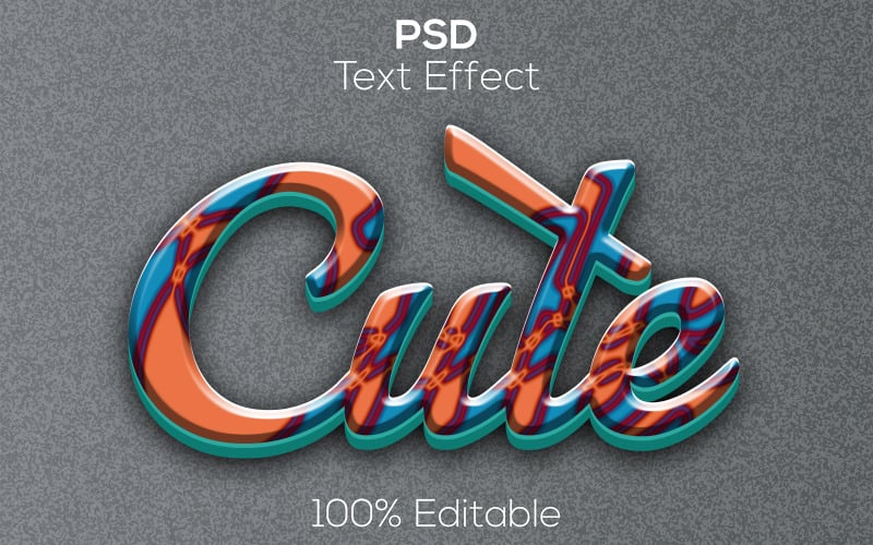 Cute | Modern Cute Psd Text Effect Illustration