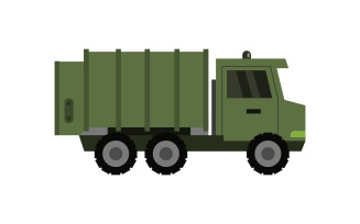Garbage truck illustrated in vector on background