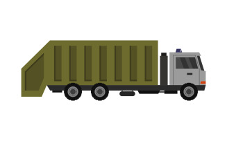 Garbage truck illustrated in vector on white background