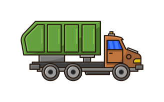 Garbage truck illustrated in vector