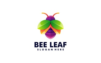 Bee Leaf Gradient Colorful Logo