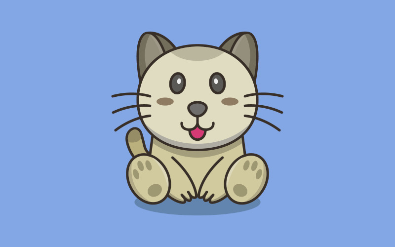 Cat illustrated in vector Vector Graphic