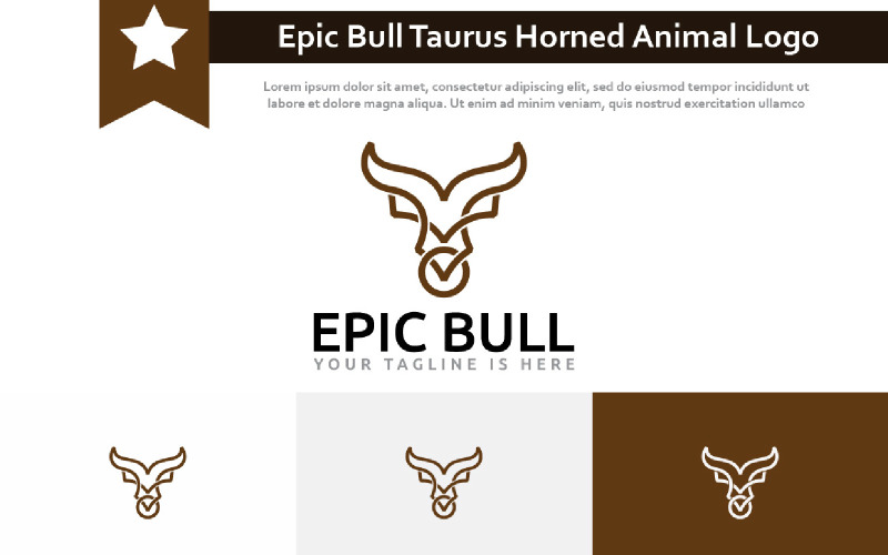 Epic Bull Taurus Head Horned Animal Logo Logo Template