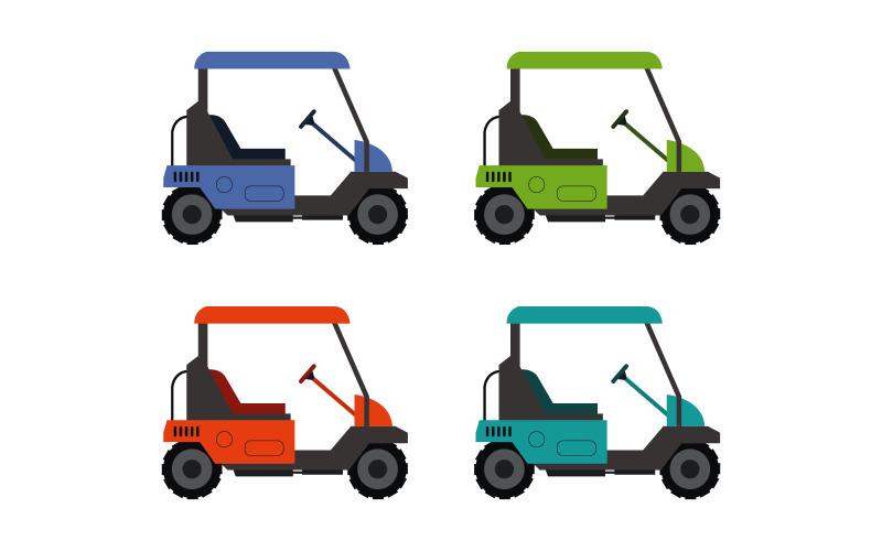 Golf car illustrated in vector on background Vector Graphic