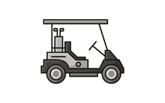 Golf car illustrated in vector