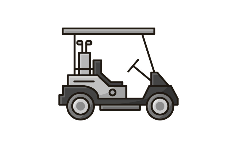 Golf car illustrated in vector Vector Graphic