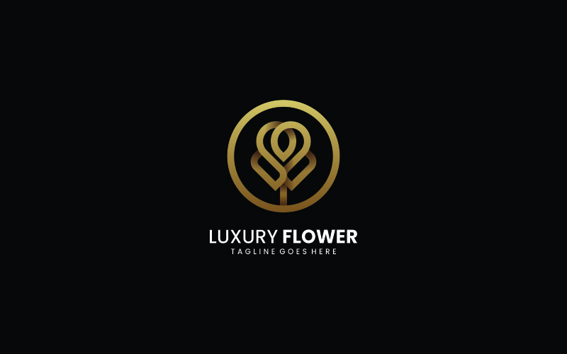 Luxury Flower Line Art Logo Logo Template