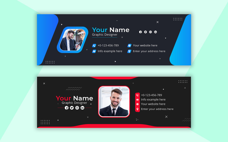 Modern Interface Email Signature Design Corporate Identity