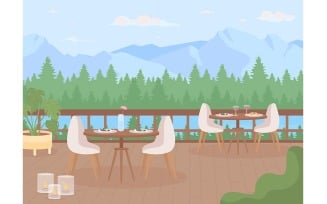 Restaurant at luxury highland resort illustration