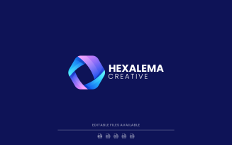 Vector Hexagon Gradient Color Logo