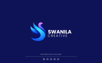 Vector Swan Color Gradient Logo Design