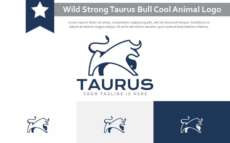 Wild Strong Taurus Bull Cool Animal Logo Logo Template