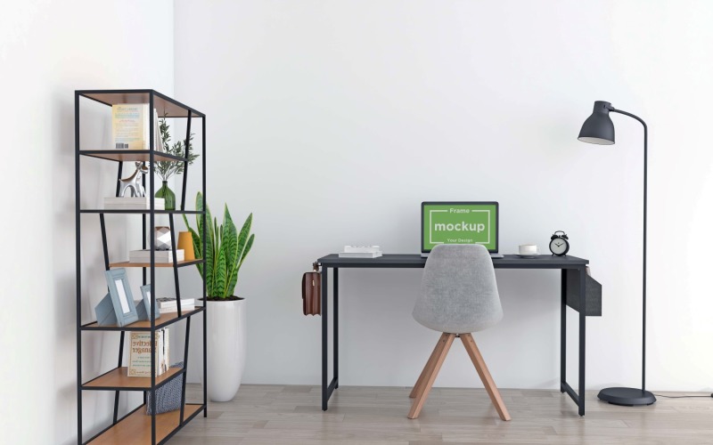 Workstation Screen Mockup Workplace Study Table V-82 Product Mockup