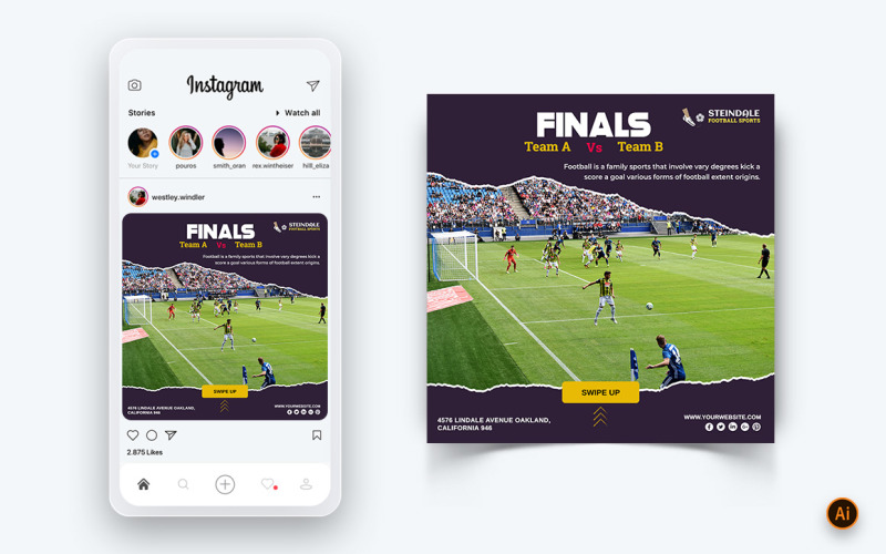 Sport Tournaments Social Media Instagram Post Design Template-20