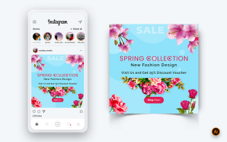 Spring Season Social Media Instagram Post Design Template-04