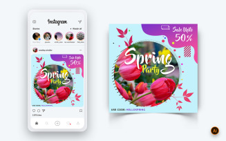 Spring Season Social Media Instagram Post Design Template-06