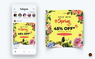 Spring Season Social Media Instagram Post Design Template-07
