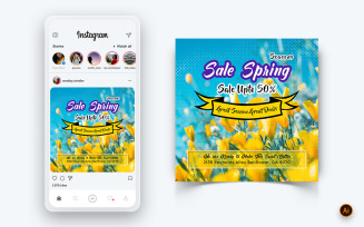 Spring Season Social Media Instagram Post Design Template-09