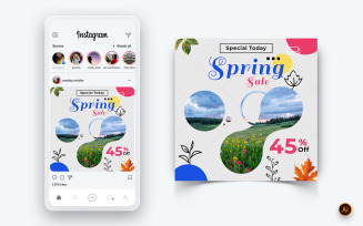 Spring Season Social Media Instagram Post Design Template-13