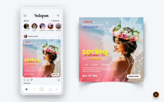Spring Season Social Media Instagram Post Design Template-16