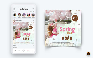 Spring Season Social Media Instagram Post Design Template-17