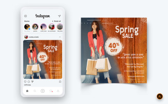 Spring Season Social Media Instagram Post Design Template-18