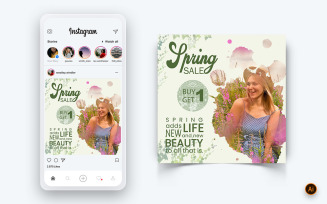 Spring Season Social Media Instagram Post Design Template-19