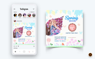 Spring Season Social Media Instagram Post Design Template-20