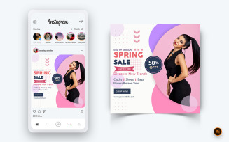 Spring Season Social Media Instagram Post Design Template-21