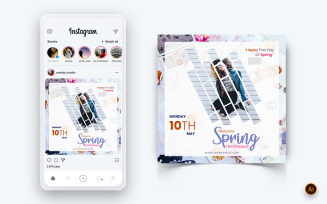 Spring Season Social Media Instagram Post Design Template-22