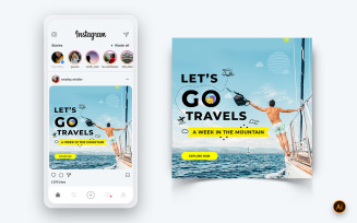 Travel Explorer and Tour Social Media Instagram Post Design Template-17
