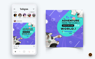 Travel Explorer and Tour Social Media Instagram Post Design Template-21