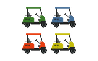 Golf car illustrated on a white background