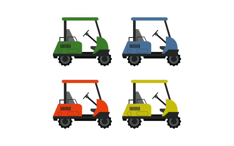 Golf car illustrated on a white background Vector Graphic