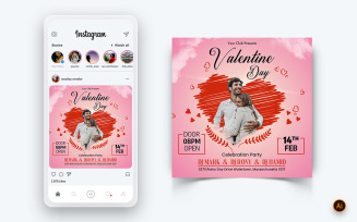 Valentines Day Party Social Media Instagram Post Design Template-01