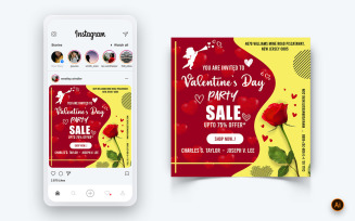 Valentines Day Party Social Media Instagram Post Design Template-12