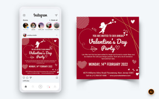 Valentines Day Party Social Media Instagram Post Design Template-14