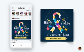 World Autism Awareness Day Social Media Instagram Post Design Template-03