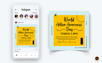 World Autism Awareness Day Social Media Instagram Post Design Template-06
