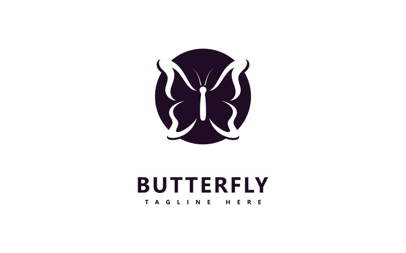 Butterfly Vector Logo Template. Beauty Salon Sign V10