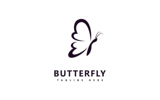 Butterfly Vector Logo Template. Beauty Salon Sign V1