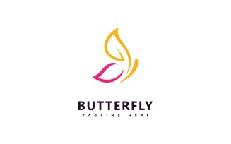 Butterfly Vector Logo Template. Beauty Salon Sign V2