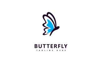 Butterfly Vector Logo Template. Beauty Salon Sign V3