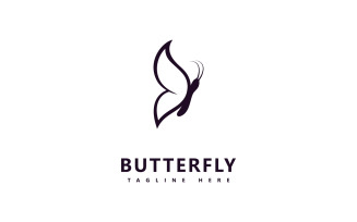 Butterfly Vector Logo Template. Beauty Salon Sign V4