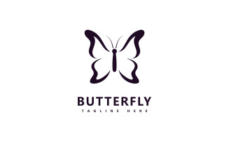 Butterfly Vector Logo Template. Beauty Salon Sign V7
