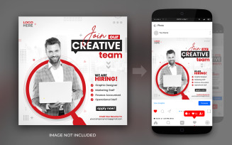 Creative Marketing Team Social Media Instagram And Facebook Promotion Post Flyer Design Template